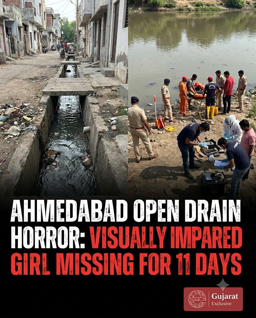 Visually impaired minor girl who fell into an open sewer